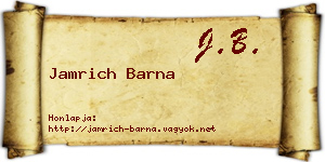 Jamrich Barna névjegykártya